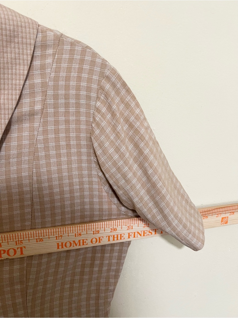 Vintage 90’s Sophia Rose 12 Gingham Dress Modest Chic Button Cottage Retro Tan - Picture 8 of 9